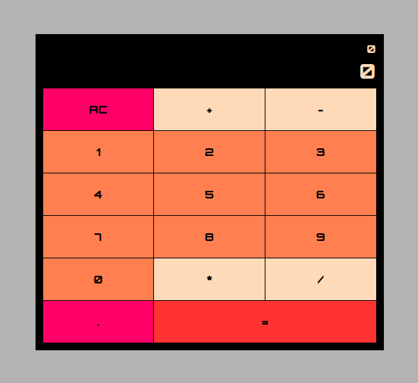 JavaScript Calculator interface